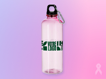 Gourde écologique sans BPA en plastique recyclé octobre rose
